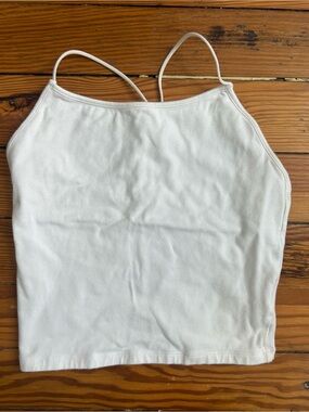 American Eagle Outfitters White Slim-Strap Cropped Camisole